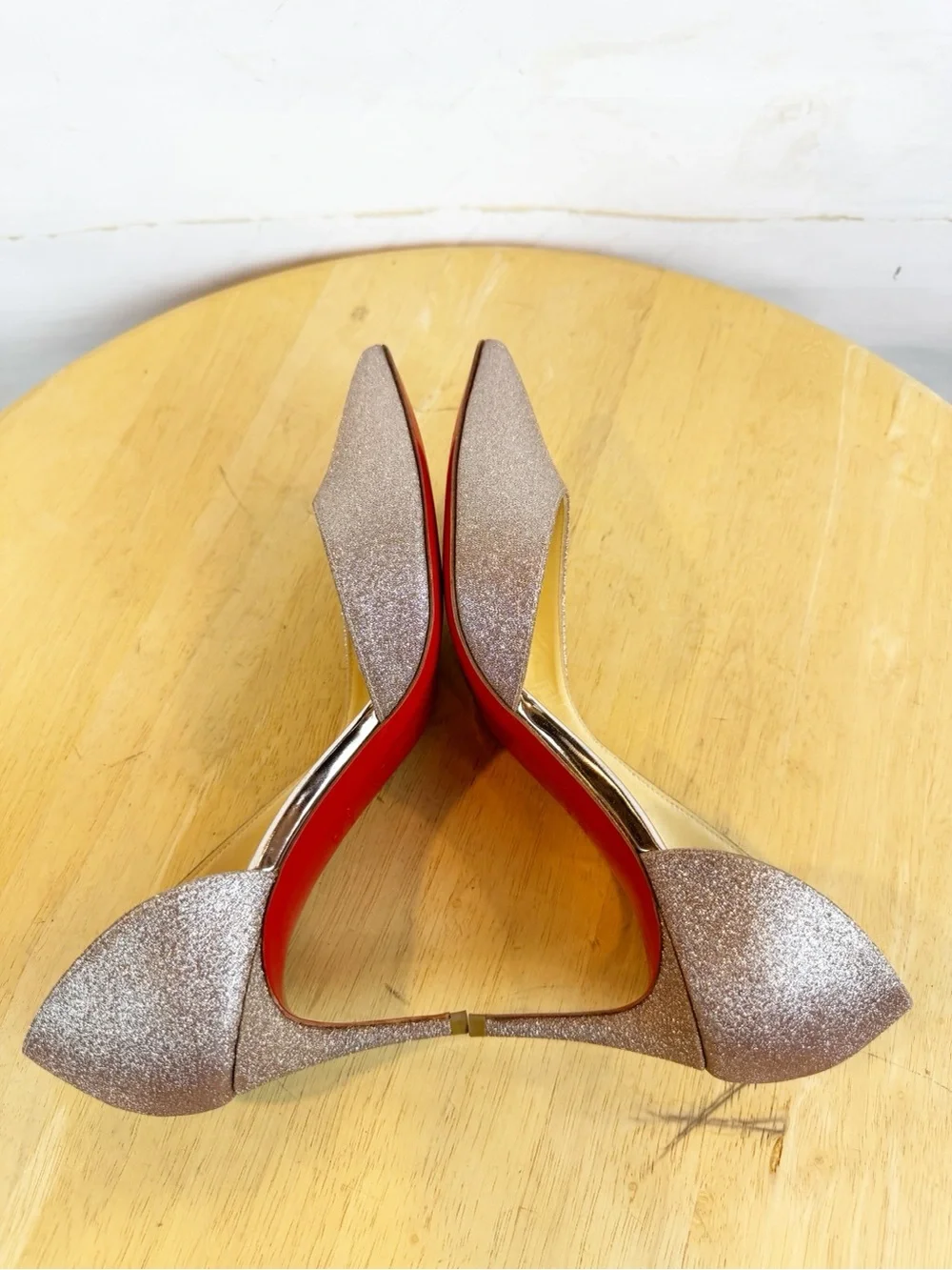Christian Louboutin | Rose Gold Shimmer Glitter Heel, EU 36.5